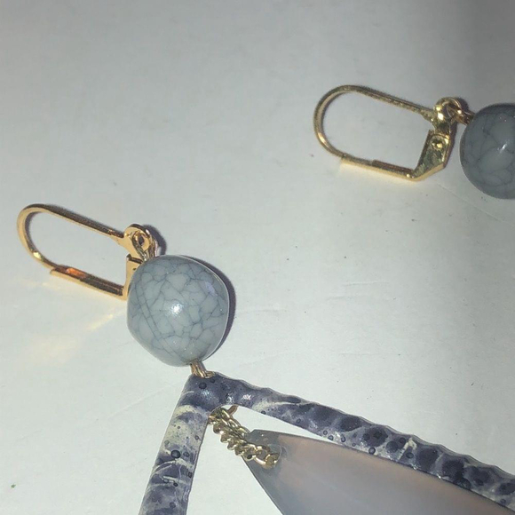 HUGE Vintage Dangling Shoulder Duster Boho Pierced Earrings - Picture 3 of 4